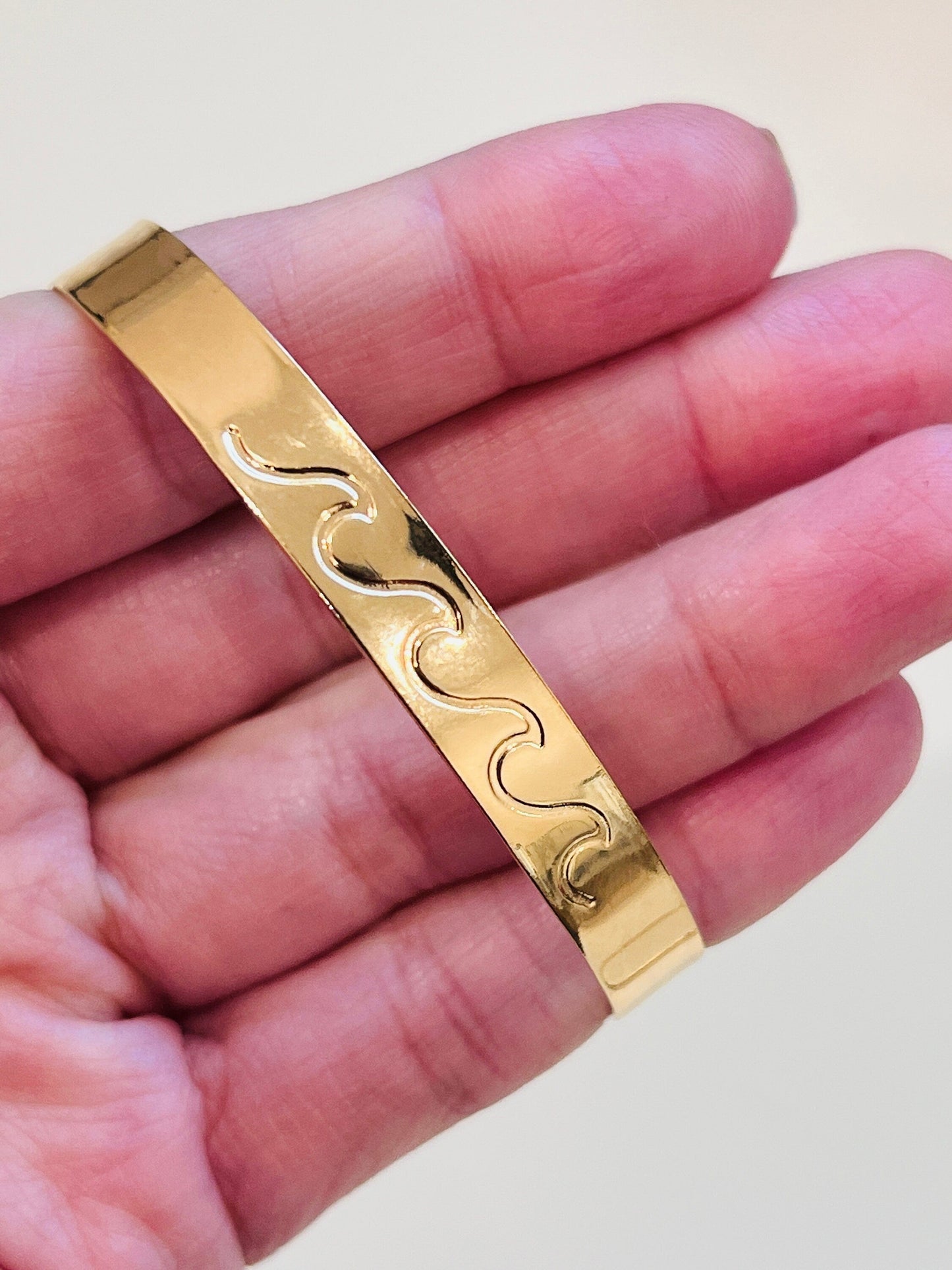 18KT Gold Filled Bangles, Stamped Gold Filled Bangle | Adjustable Minimalist Cuff by HAUS OF MONOGRAM