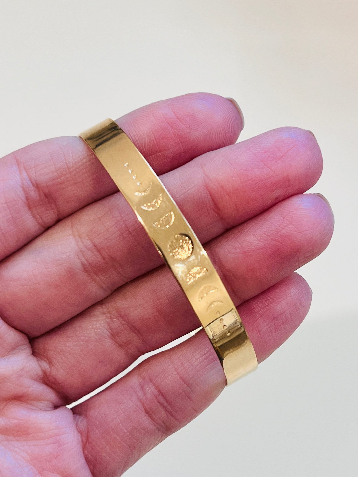 18KT Gold Filled Bangles, Stamped Gold Filled Bangle | Adjustable Minimalist Cuff by HAUS OF MONOGRAM