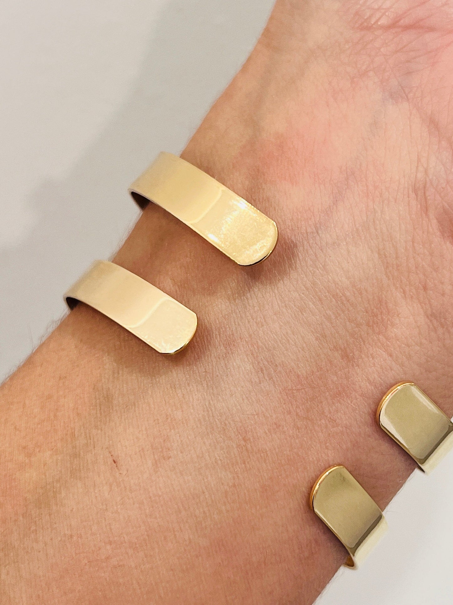18KT Gold Filled Bangles, Stamped Gold Filled Bangle | Adjustable Minimalist Cuff by HAUS OF MONOGRAM