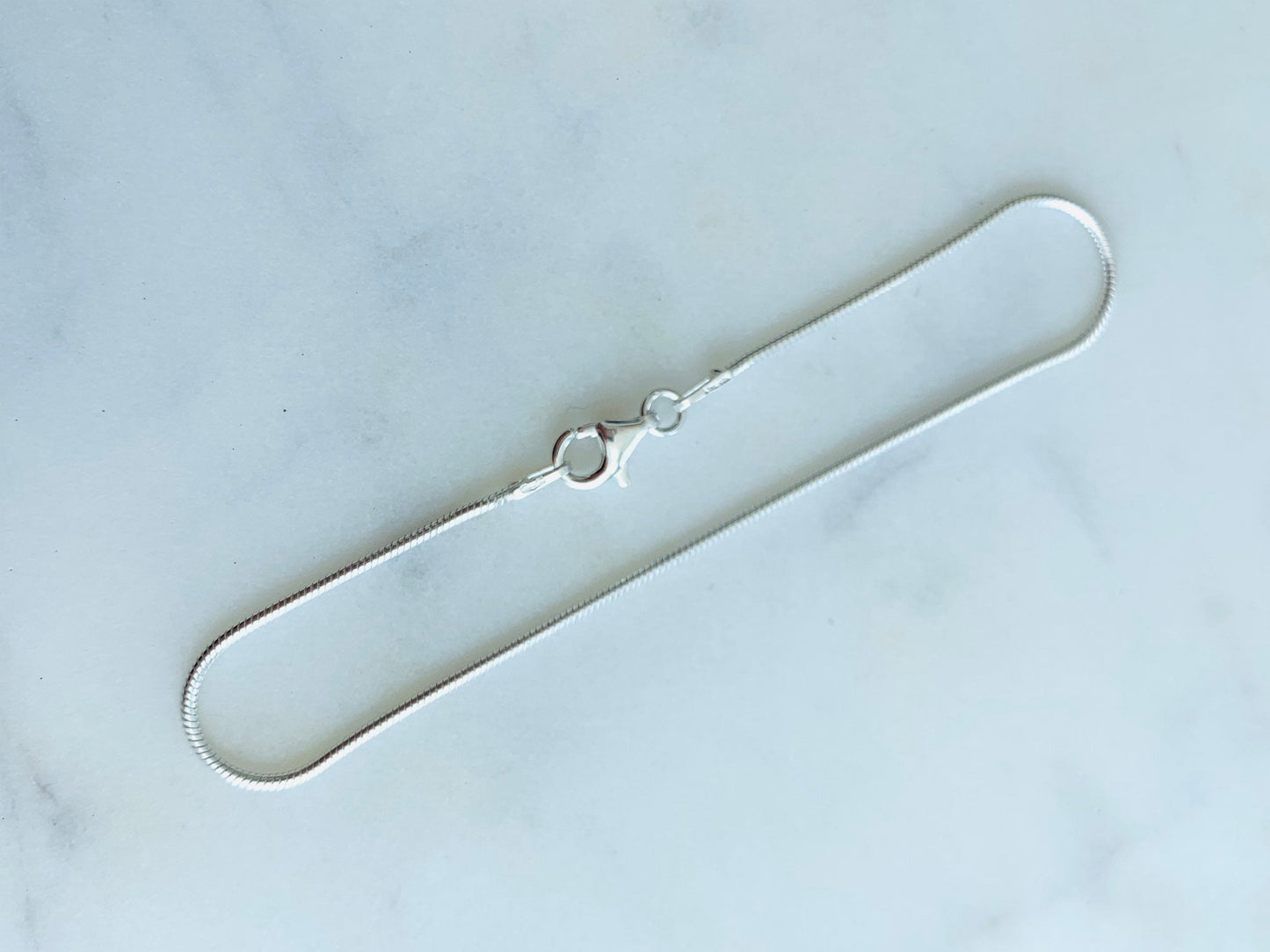 925 Sterling Silver Bracelets, Sterling Silver 0.5mm Snake Bracelet | Sleek & Minimal Everyday Piece by HAUS OF MONOGRAM