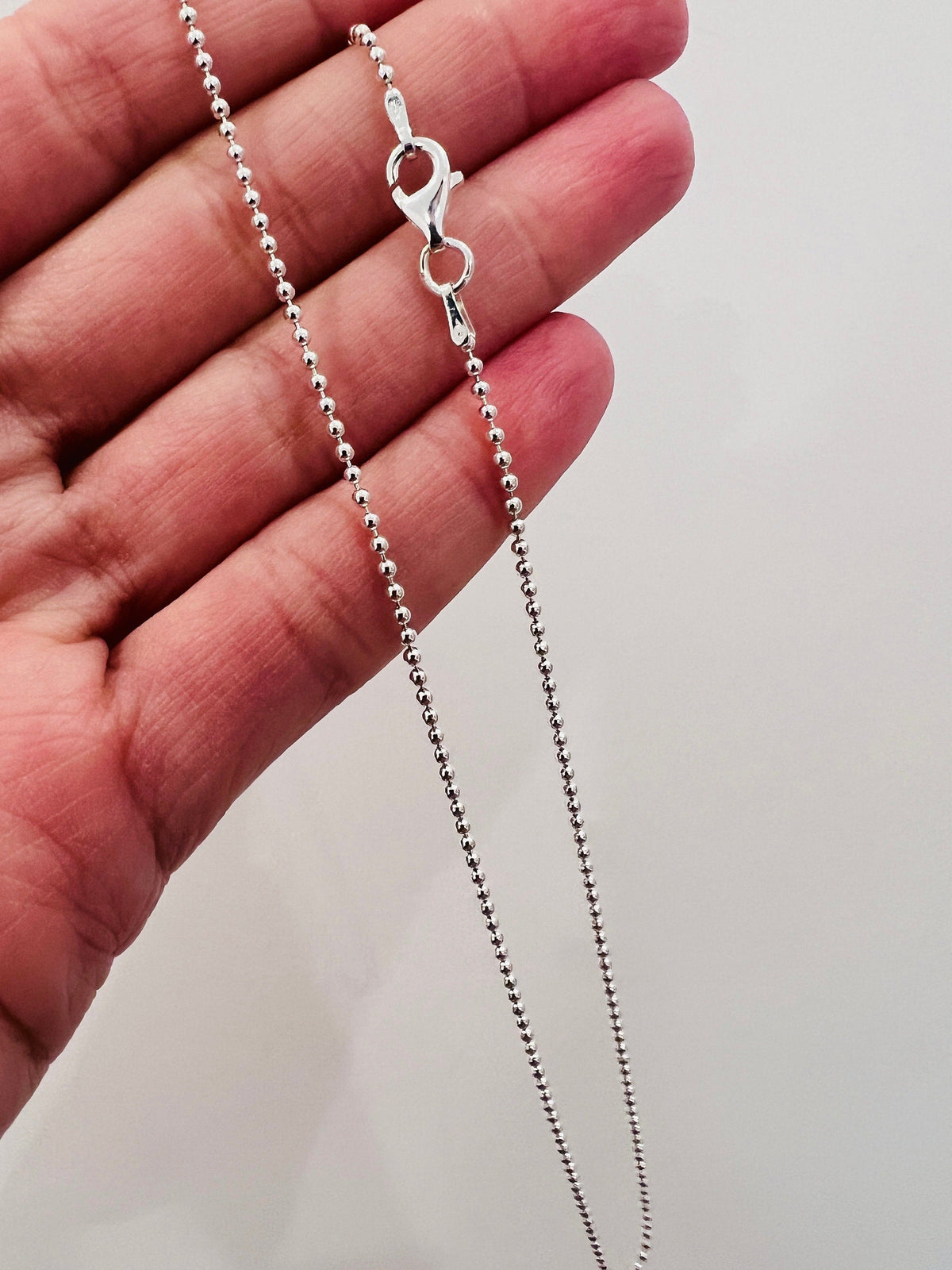 925 Sterling Silver Necklaces, Sterling Silver 0.8mm Ball Necklace | Delicate Shine, Everyday Essential by HAUS OF MONOGRAM