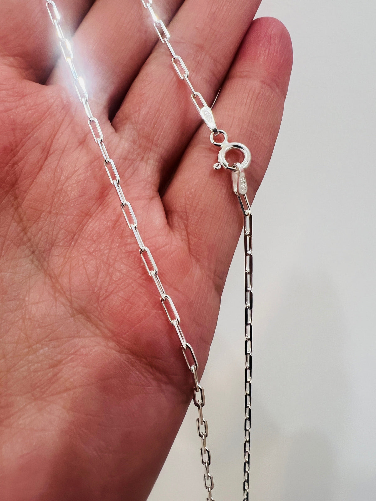 925 Sterling Silver Necklaces, Sterling Silver 1.5mm Paperclip Necklace | Minimalist Layering Chain by HAUS OF MONOGRAM