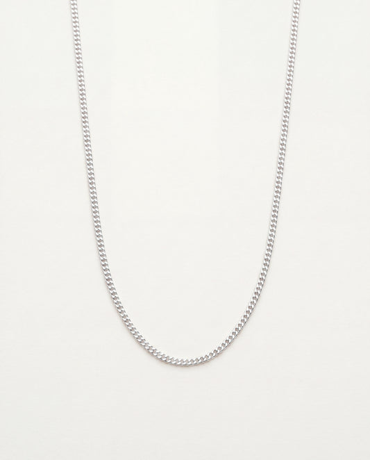 925 Sterling Silver Men's Chains, Sterling Silver 1mm Curb Chain by HAUS OF MONOGRAM