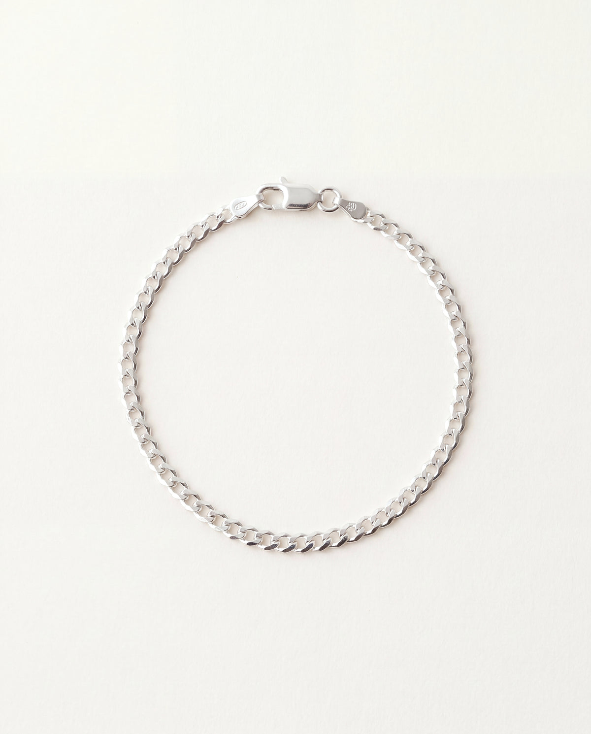 925 Sterling Silver Bracelets, Sterling Silver 2mm Curb Bracelet | Adjustable Chain Style by HAUS OF MONOGRAM
