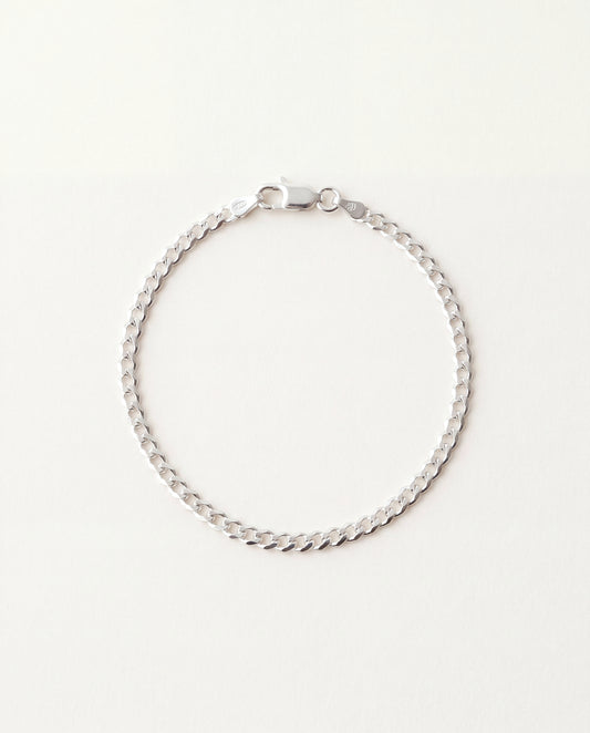 925 Sterling Silver Bracelets, Sterling Silver 2mm Curb Bracelet | Adjustable Chain Style by HAUS OF MONOGRAM