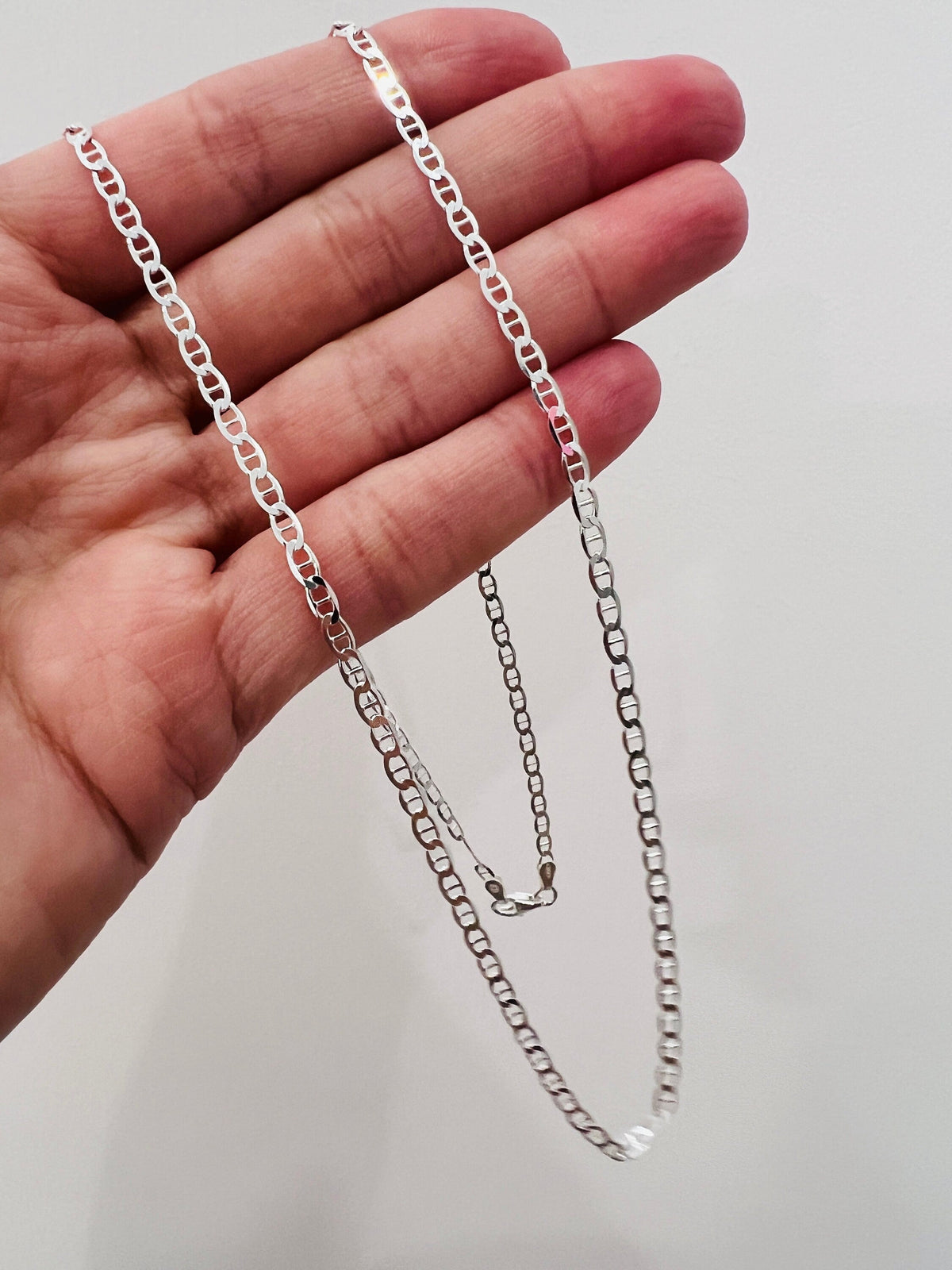 925 Sterling Silver Necklaces, Sterling Silver 2mm Mariner Link Necklace | Sleek & Sophisticated Layers by HAUS OF MONOGRAM