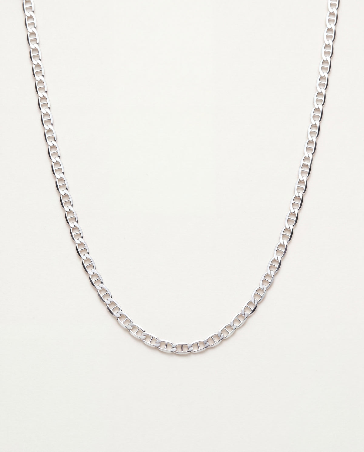 925 Sterling Silver Necklaces, Sterling Silver 2mm Mariner Link Necklace | Sleek & Sophisticated Layers by HAUS OF MONOGRAM