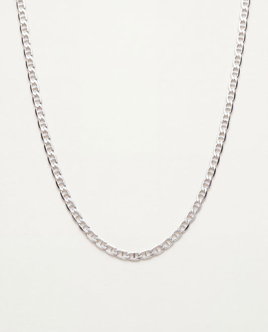 925 Sterling Silver Necklaces, Sterling Silver 2mm Mariner Link Necklace | Sleek & Sophisticated Layers by HAUS OF MONOGRAM