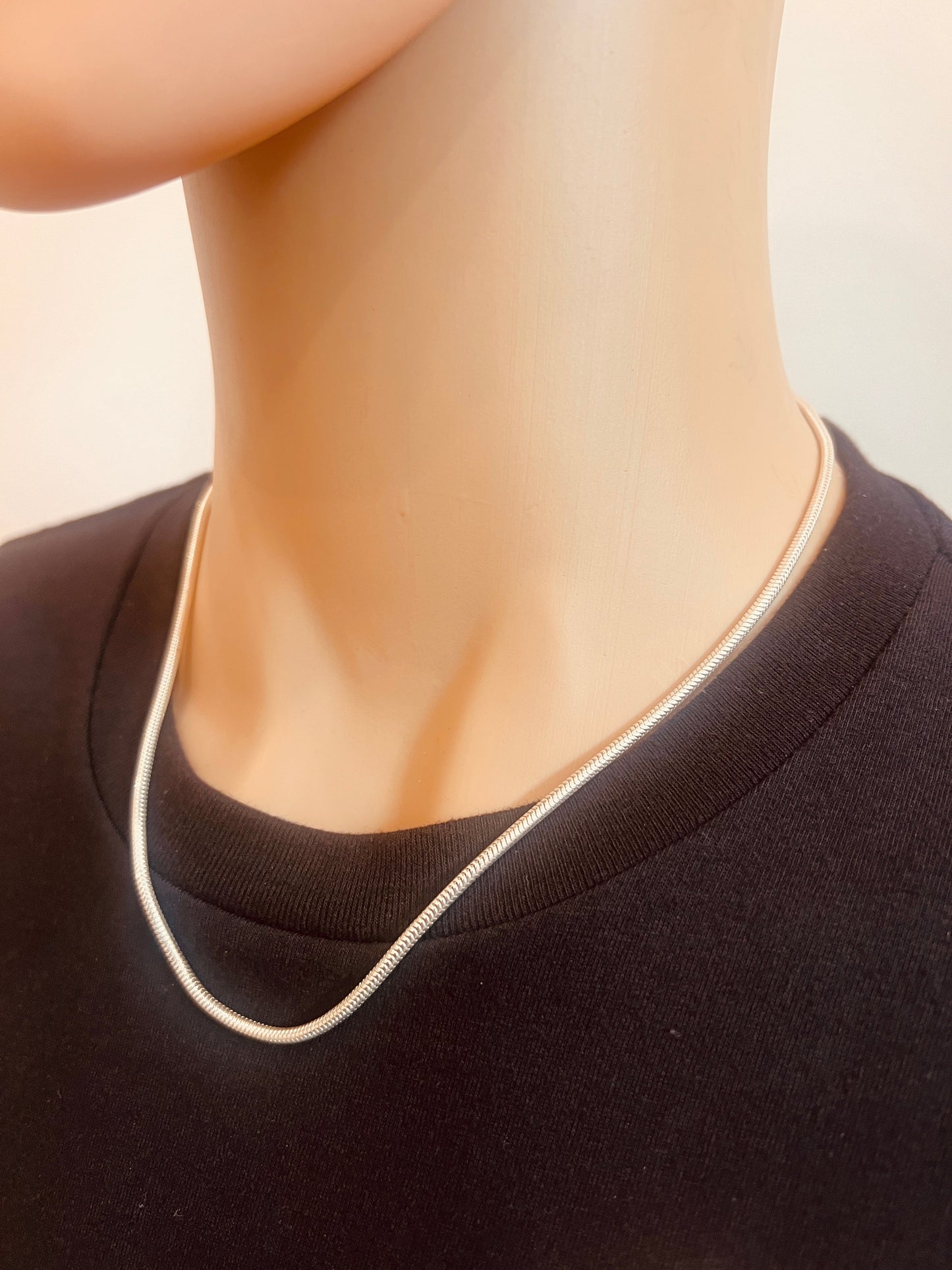 925 Sterling Silver Necklaces, Sterling Silver 2mm Snake Chain | Sleek Everyday Essential by HAUS OF MONOGRAM