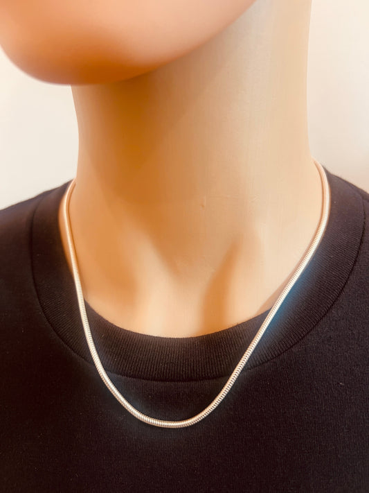 925 Sterling Silver Necklaces, Sterling Silver 2mm Snake Chain | Sleek Everyday Essential by HAUS OF MONOGRAM