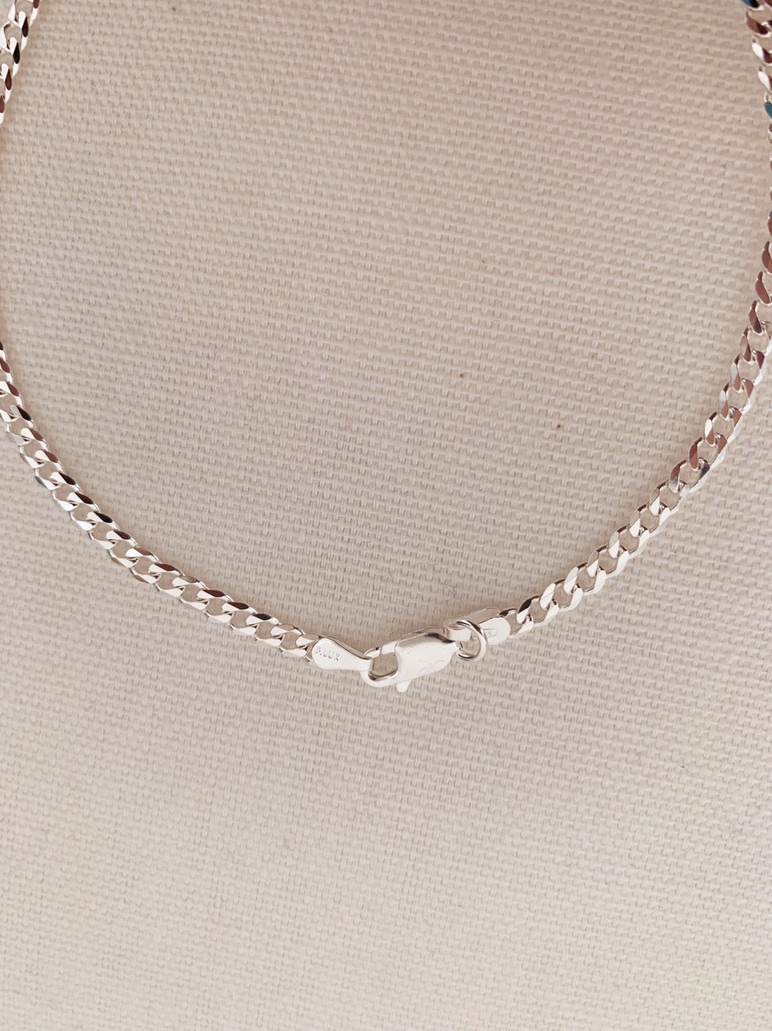 925 Sterling Silver Anklets, Sterling Silver 3.5mm Curb Anklet | Everyday Shine in Solid Silver by HAUS OF MONOGRAM