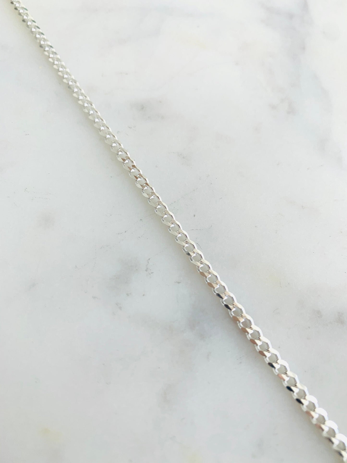 925 Sterling Silver Bracelets, Sterling Silver 3mm Curb Bracelet | Classic Everyday Essential by HAUS OF MONOGRAM