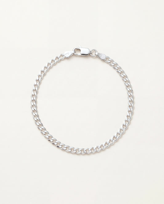 925 Sterling Silver Bracelets, Sterling Silver 3mm Curb Bracelet | Classic Everyday Essential by HAUS OF MONOGRAM