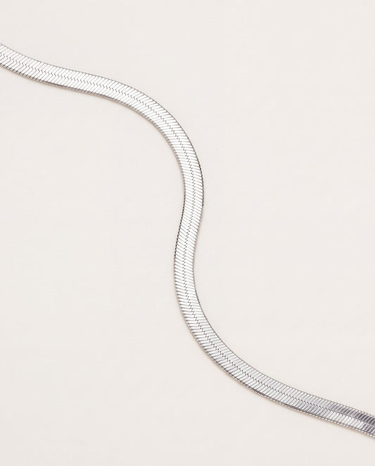 925 Sterling Silver Bracelets, Sterling Silver Herringbone Bracelet | 3mm Sleek Shine by HAUS OF MONOGRAM