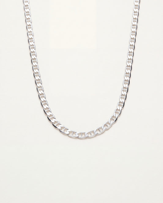 925 Sterling Silver Necklaces, Sterling Silver 3mm Mariner Chain | Unisex Bold Necklace by HAUS OF MONOGRAM