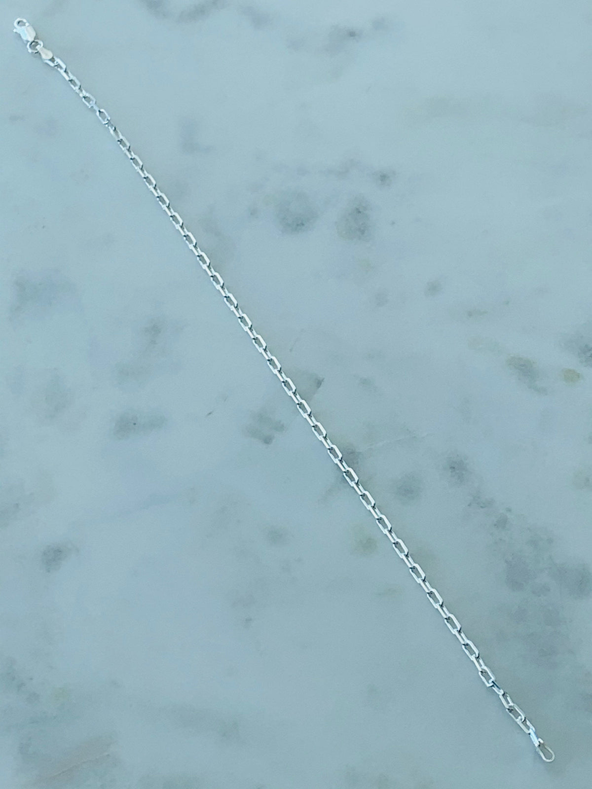 925 Sterling Silver Anklets, Sterling Silver 3mm Paperclip Anklet | Sleek & Modern Chain by HAUS OF MONOGRAM