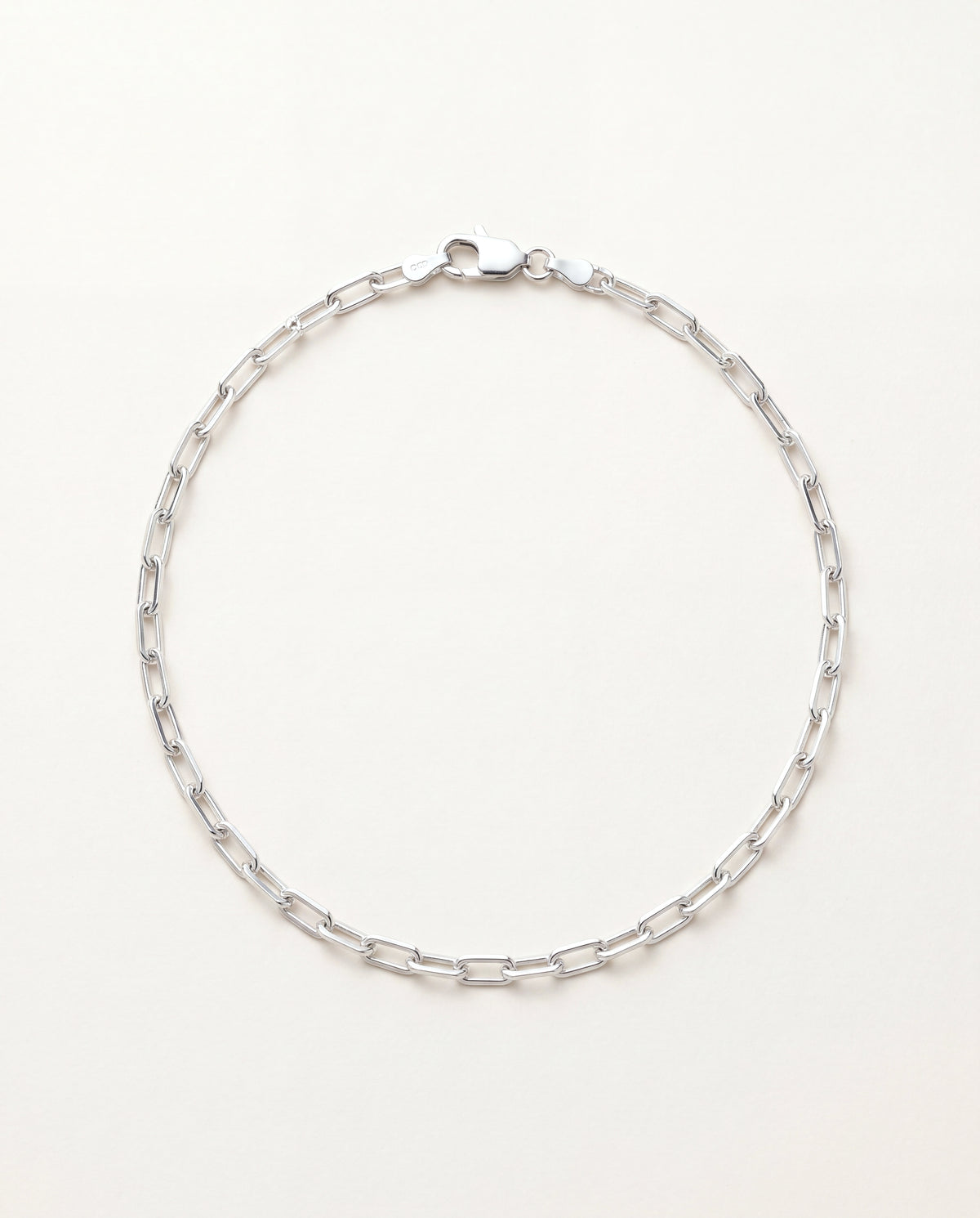 925 Sterling Silver Anklets, Sterling Silver 3mm Paperclip Anklet | Sleek & Modern Chain by HAUS OF MONOGRAM