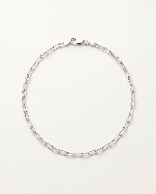 925 Sterling Silver Anklets, Sterling Silver 3mm Paperclip Anklet | Sleek & Modern Chain by HAUS OF MONOGRAM