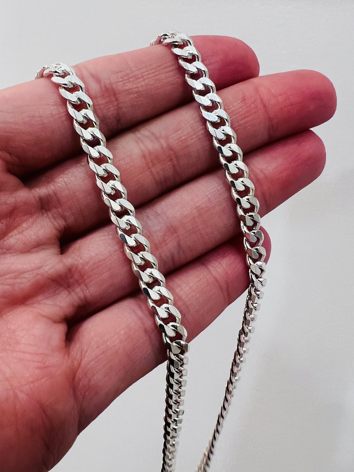 925 Sterling Silver Necklaces, Sterling Silver 4.5mm Curb Chain | Classic Silver Chain for Men & Women by HAUS OF MONOGRAM