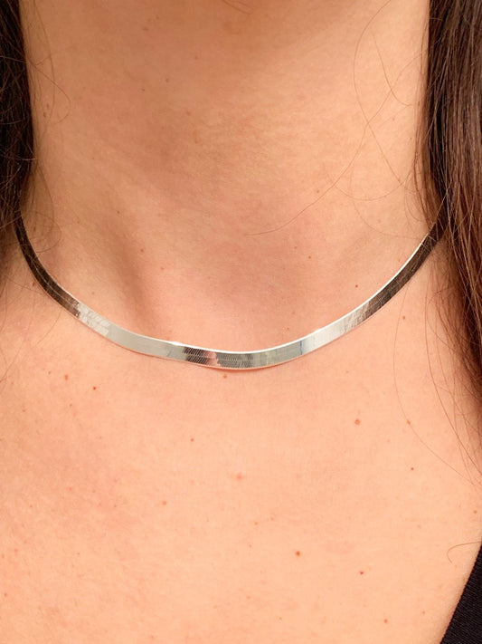 925 Sterling Silver Necklaces, Sterling Silver 4mm Engraved Herringbone Necklace | Sleek, Timeless Shine by HAUS OF MONOGRAM