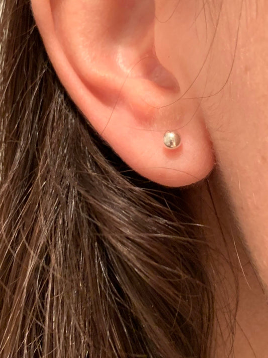 925 Sterling Silver Earrings, Sterling Silver 4mm Stud Earrings | Everyday Classic Pair by HAUS OF MONOGRAM