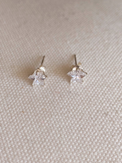 925 Sterling Silver Earrings, Sterling Silver 7mm CZ Star Studs | Hypoallergenic Shine by HAUS OF MONOGRAM