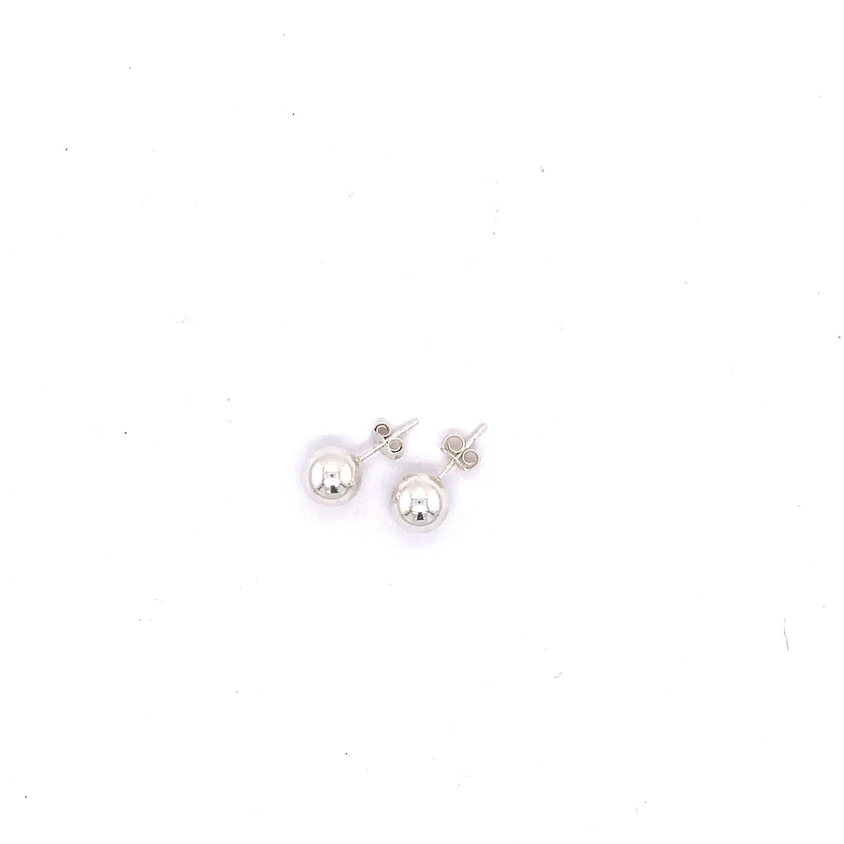 925 Sterling Silver Earrings, Sterling Silver 8mm Stud Earrings | Classic Everyday Pair by HAUS OF MONOGRAM