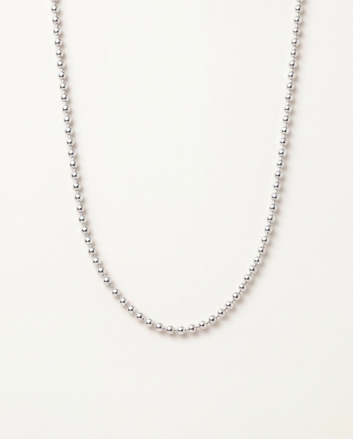 925 Sterling Silver Necklaces, Sterling Silver Ball Necklace | 3mm Beaded Chain Design by HAUS OF MONOGRAM