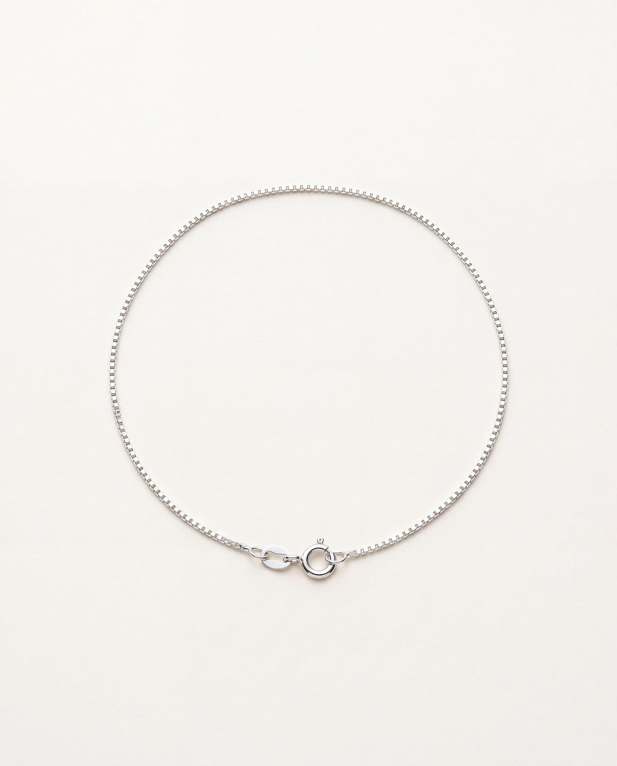 925 Sterling Silver Anklets, Sterling Silver Box Anklet | 1mm 10" Dainty Everyday Chain by HAUS OF MONOGRAM