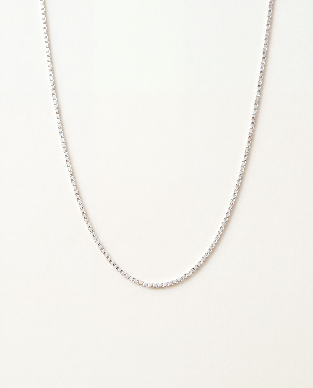 925 Sterling Silver Necklaces, Sterling Silver Box Necklace | 1mm Chain | 16"–20" Lengths by HAUS OF MONOGRAM