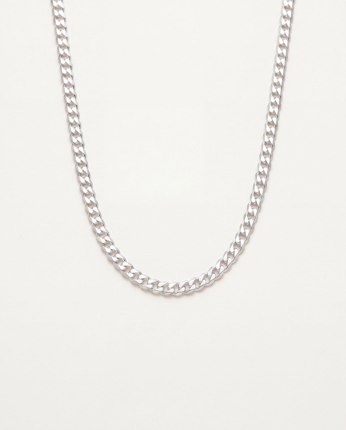 925 Sterling Silver Necklaces, Sterling Silver Curb Chain | 3.5mm .925 Silver Necklace in 16"–24" Lengths by HAUS OF MONOGRAM