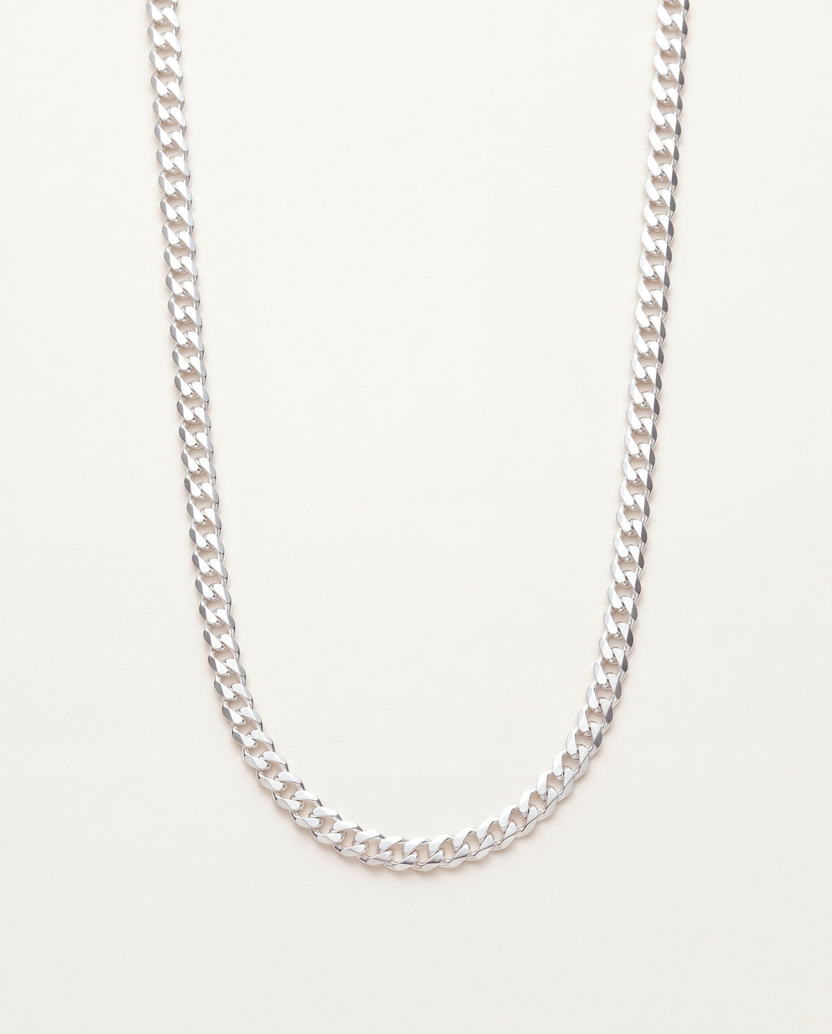 925 Sterling Silver Necklaces, Sterling Silver Curb Necklace | 3.5mm .925 Silver Chain in 16"–24" Lengths by HAUS OF MONOGRAM