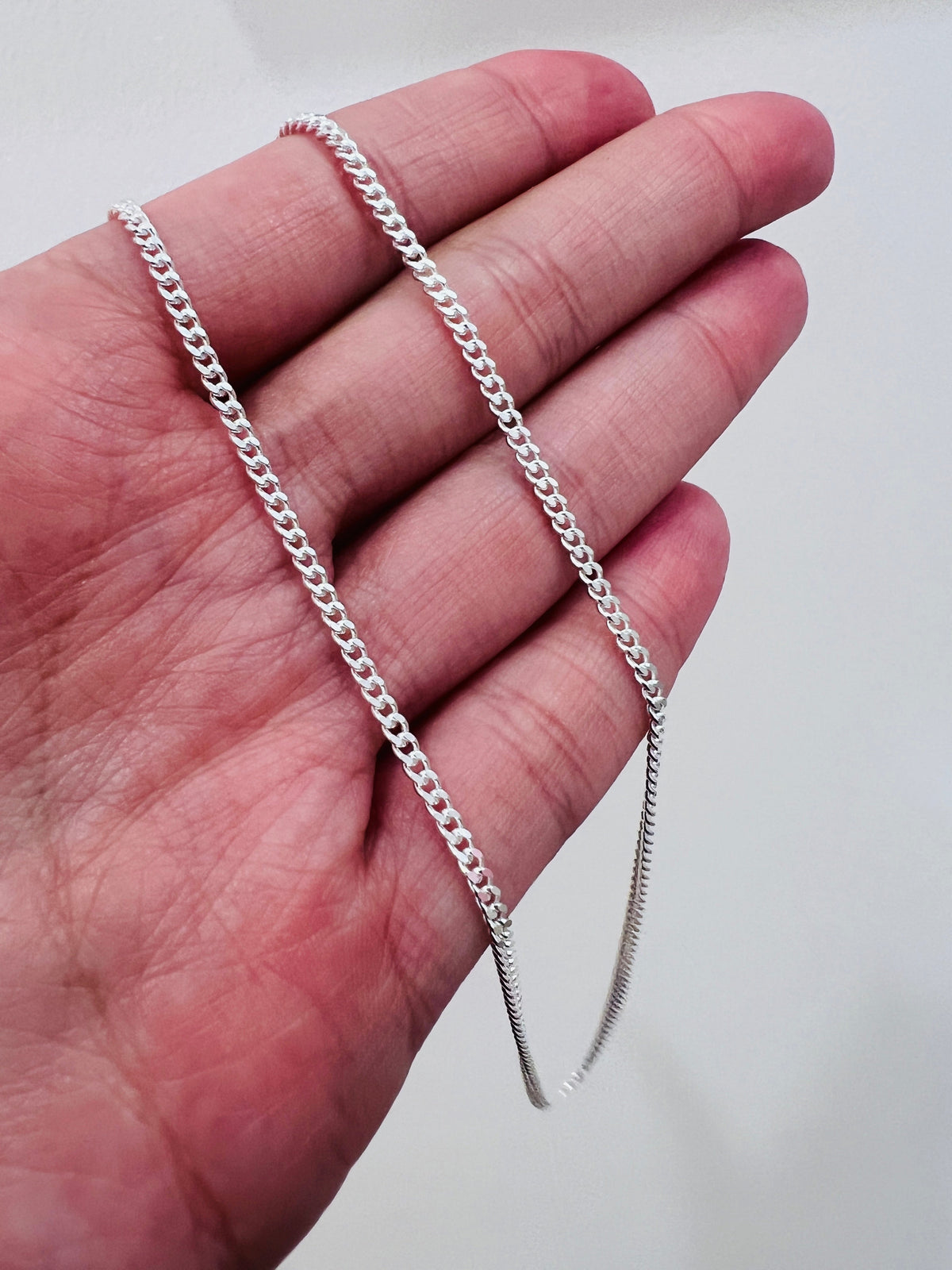 925 Sterling Silver Necklaces, Sterling Silver Curb Necklace | Dainty Silver Chain by HAUS OF MONOGRAM