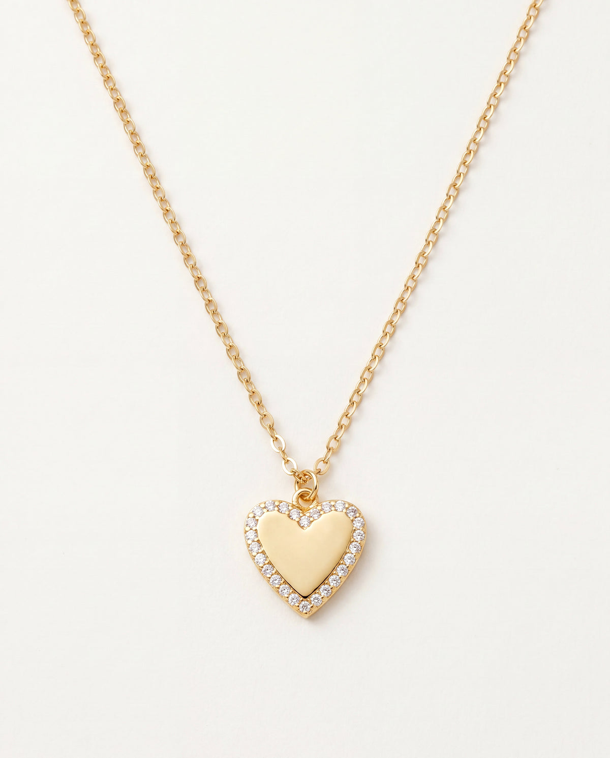 925 Sterling Silver Necklaces, Sterling Silver CZ Heart Necklace | Dainty 10x12mm Charm by HAUS OF MONOGRAM