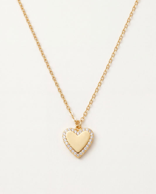 925 Sterling Silver Necklaces, Sterling Silver CZ Heart Necklace | Dainty 10x12mm Charm by HAUS OF MONOGRAM