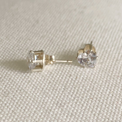 925 Sterling Silver Earrings, Sterling Silver CZ Heart Stud Earrings | 7mm Dainty Sparkle for Everyday Wear by HAUS OF MON...