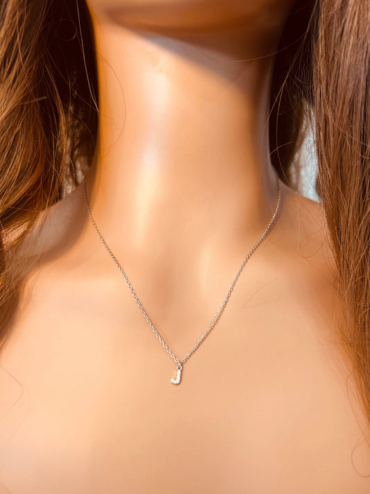 925 Sterling Silver Necklaces, Sterling Silver CZ Initial Necklace | 10mm Sparkling Personalized Charm by HAUS OF MONOGRAM