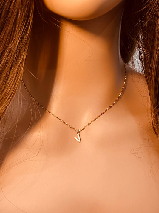 Sterling Silver CZ Initial Necklace | 10mm Sparkling Personalized Charm by HAUS OF MONOGRAM