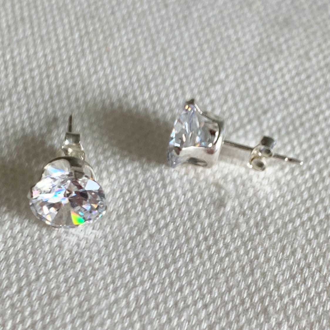 925 Sterling Silver Earrings, Sterling Silver CZ Stud Earrings | 9mm Sparkling Rounds by HAUS OF MONOGRAM