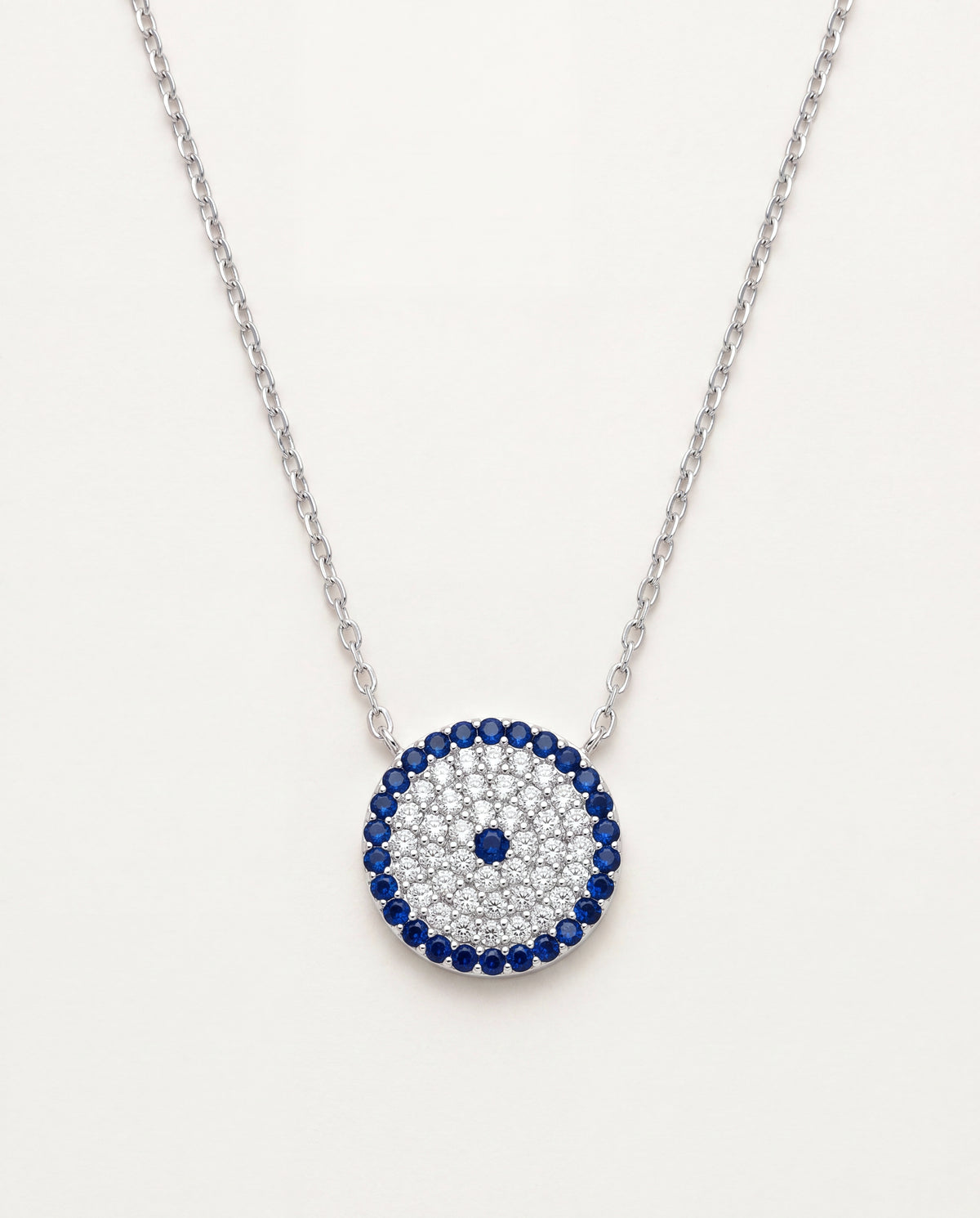 925 Sterling Silver Necklaces, Sterling Silver Evil Eye Charm Necklace | 16" + Extension by HAUS OF MONOGRAM