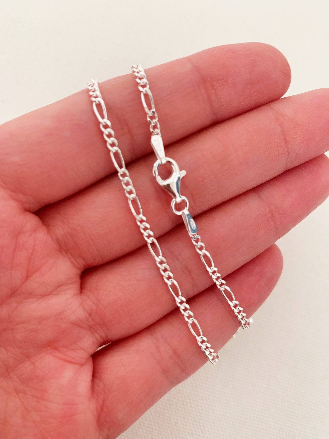925 Sterling Silver Anklets, Sterling Silver Figaro Anklet | 2.5mm | 10" Length by HAUS OF MONOGRAM