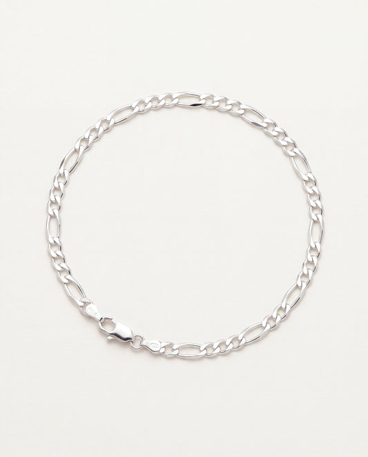 925 Sterling Silver Anklets, Sterling Silver Figaro Anklet | 3.5mm Chain | 10 Inch by HAUS OF MONOGRAM