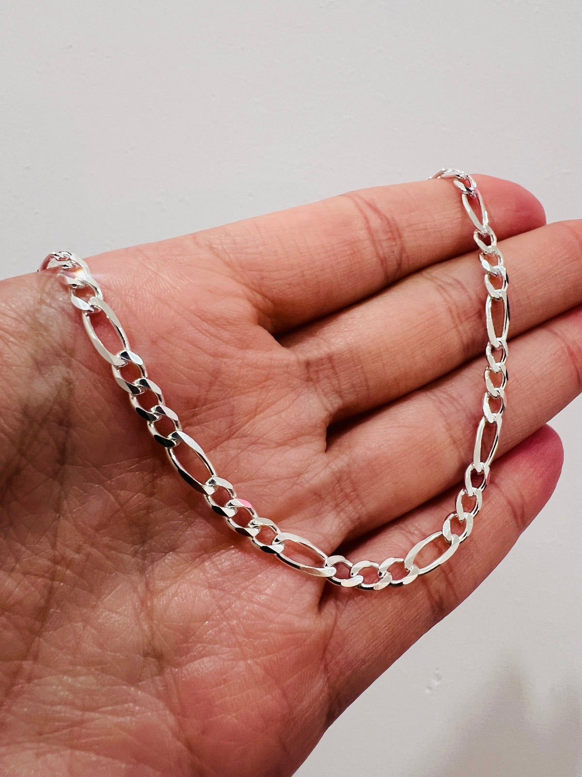 925 Sterling Silver Anklets, Sterling Silver Figaro Anklet | 3.5mm Chain | 10 Inch by HAUS OF MONOGRAM