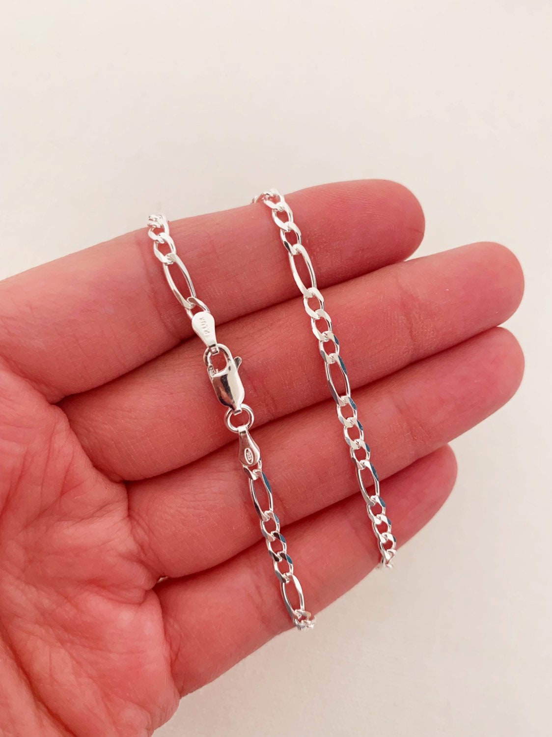 925 Sterling Silver Anklets, Sterling Silver Figaro Anklet | 3.5mm Chain | 10 Inch by HAUS OF MONOGRAM