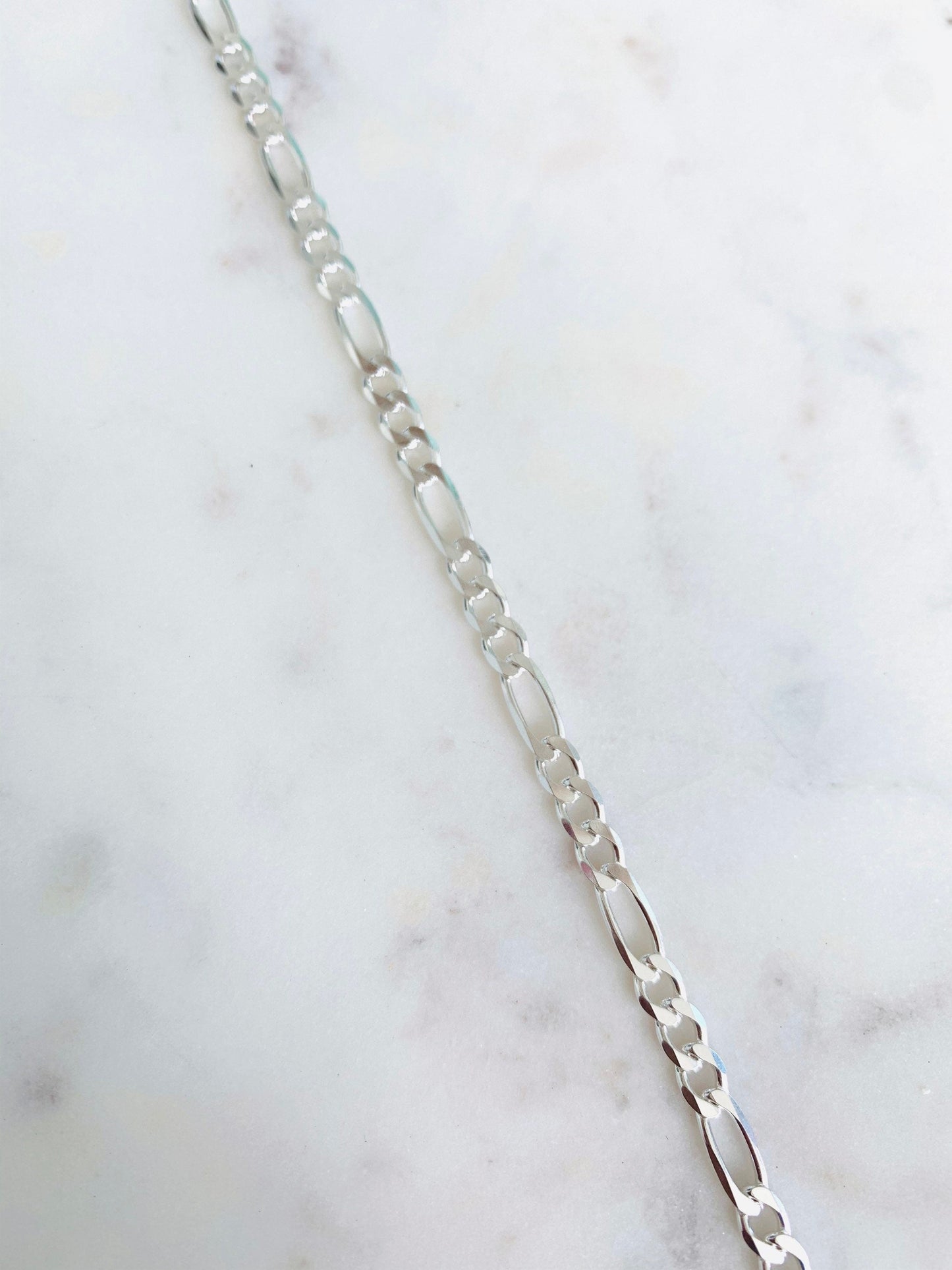 925 Sterling Silver Anklets, Sterling Silver Figaro Anklet | 5mm Chain, 10.25" Dainty Everyday Jewelry by HAUS OF MONOGRAM