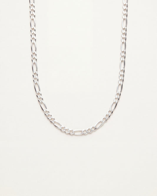925 Sterling Silver Necklaces, Sterling Silver Figaro Chain | 3.5mm .925 Silver Necklace in 14"–24" Lengths by HAUS OF MON...
