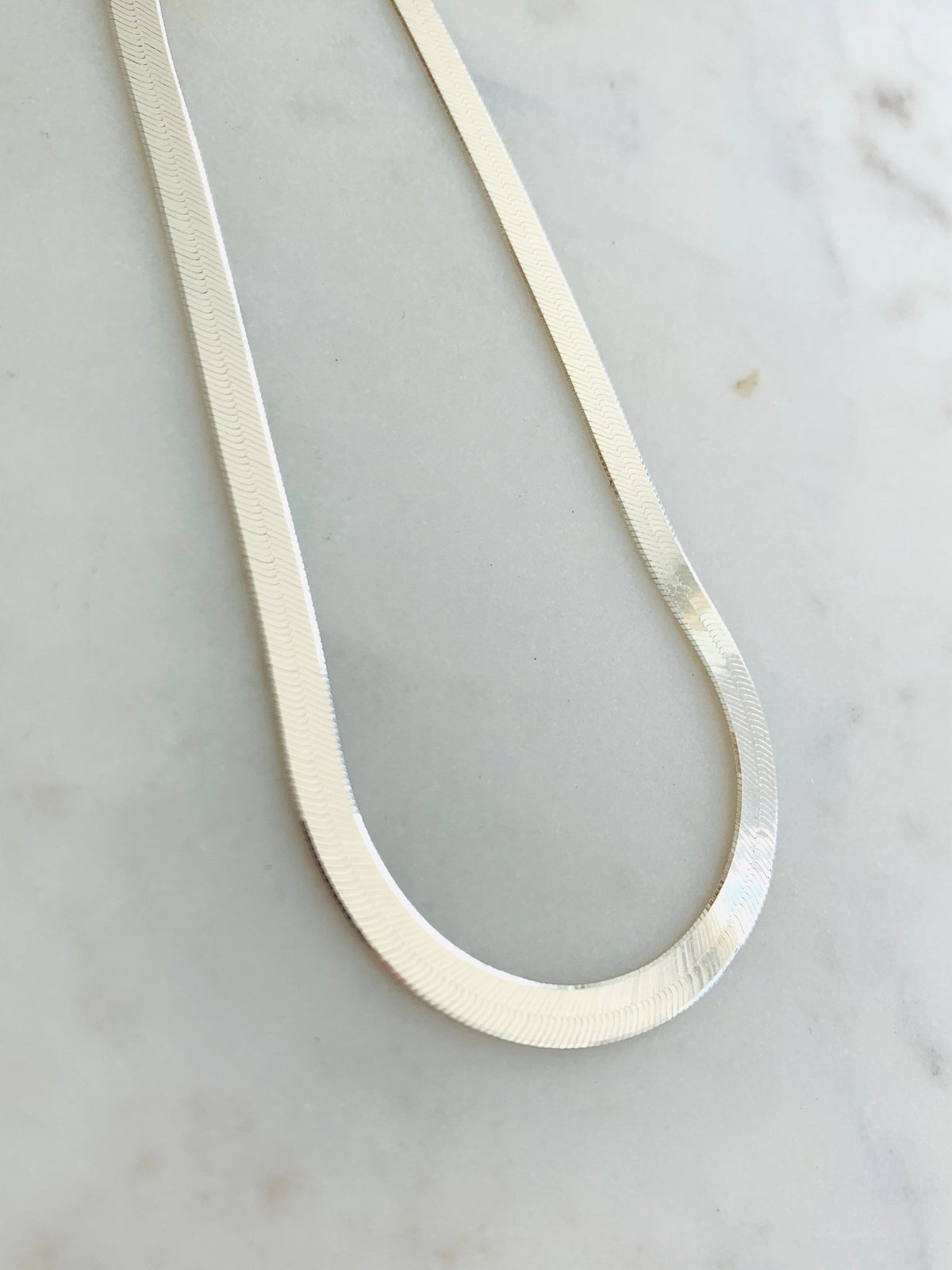 925 Sterling Silver Anklets, Sterling Silver Herringbone Anklet | 4mm Wide Chain | Modern Shine by HAUS OF MONOGRAM