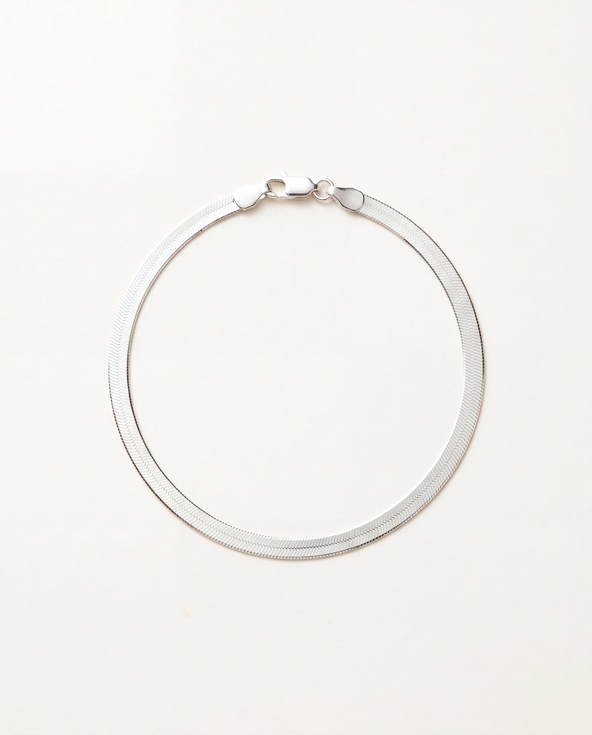 Sterling Silver Herringbone Anklet