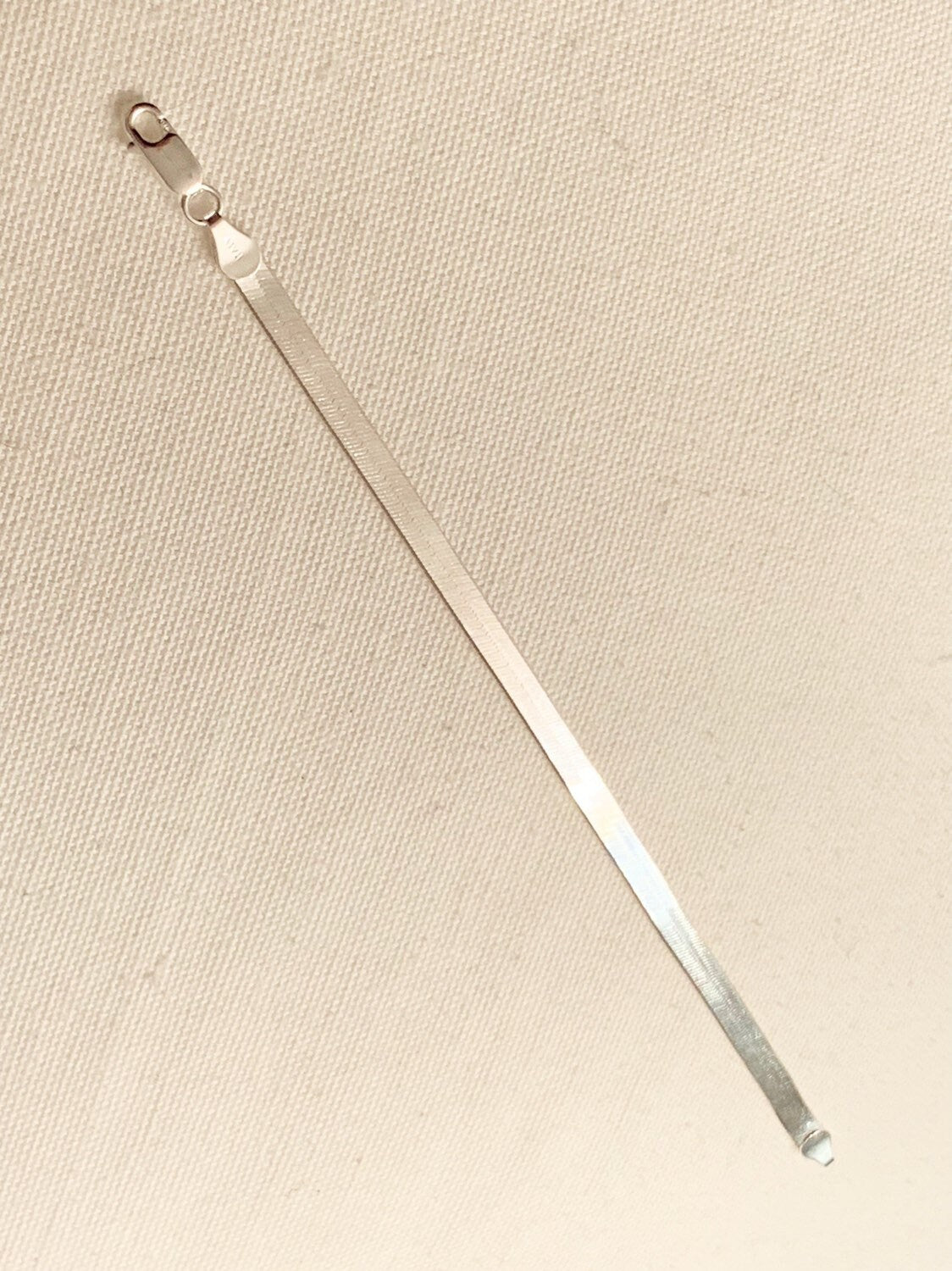 Sterling Silver Herringbone Bracelet | 4mm Sleek Shine by HAUS OF MONOGRAM - Bracelets, 7.25", HOM-2-2806-1-50-7"