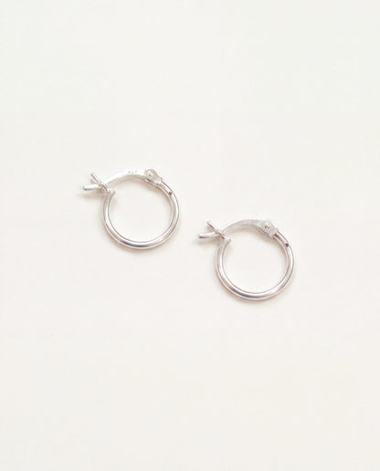 925 Sterling Silver Earrings, Sterling Silver Hoop Earrings | 13mm Lightweight Daily Pair by HAUS OF MONOGRAM